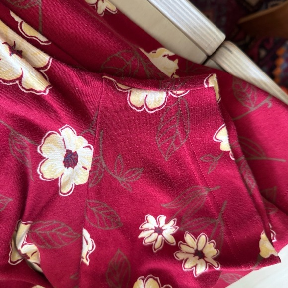 Vintage 90s Talbots Red Floral Midi Dress Petite M Cottagecore Prairie Granny - Picture 8 of 8